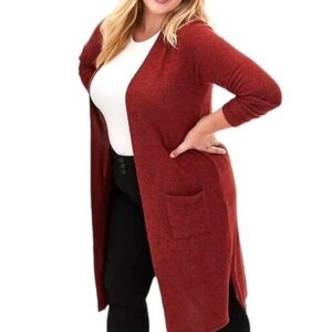 Torrid super soft plush Dark Academia Longline open front cardigan duster size 0